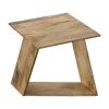 End Table with Square Top and Illusion Wooden Frame; Oak Brown; DunaWest - Default