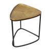 19 Inch Aluminum Side End Table; Iron Frame; Guitar Pick Shaped Top; Antique Brass; Black; DunaWest - Default