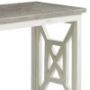 Solid Wood Sofa Console Table with X Shape Side Panels; White and Brown; DunaWest - Default