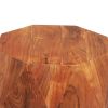 Bon 22 Inch Artisanal End Side Table; Multifaceted Solid Acacia Wood; Octagon Top; Warm Brown; DunaWest - Default