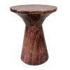 21 Inch Round Side Accent Table; Aluminum Sheet; Enamel Coating; Dark Brown; DunaWest - Default