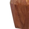 Bon 22 Inch Artisanal End Side Table; Multifaceted Solid Acacia Wood; Octagon Top; Warm Brown; DunaWest - Default