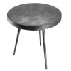 23 Inch Round Modern Minimalist Metal Side Table with Tripod Base; Charcoal Black; DunaWest - Default